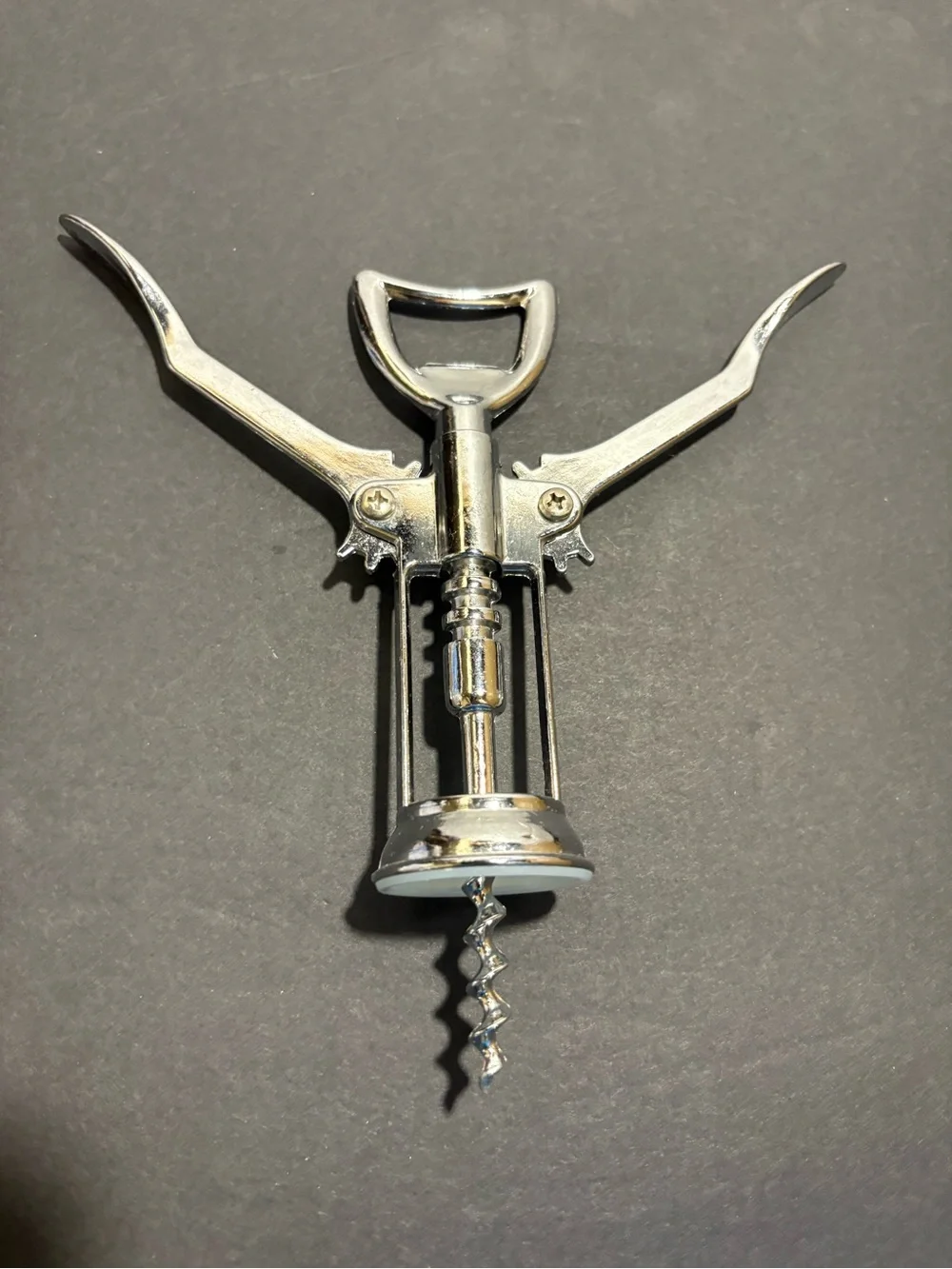 Vintage Italian Style Lot of 2 Metal Winged Corkscrews Wine Bottle Openers